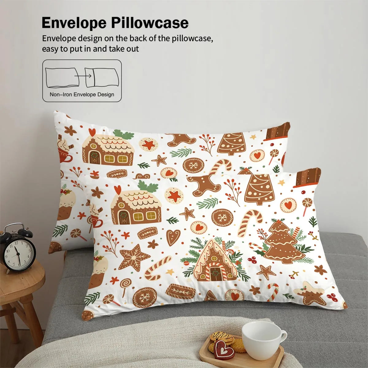 Christmas Cottage Gingerbread Breathable Bedding Set