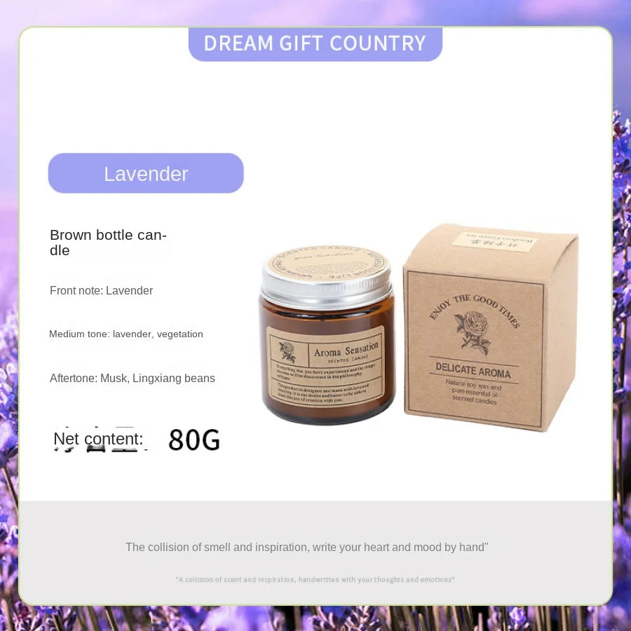 Brown Glass Cup Aromatherapy Candle