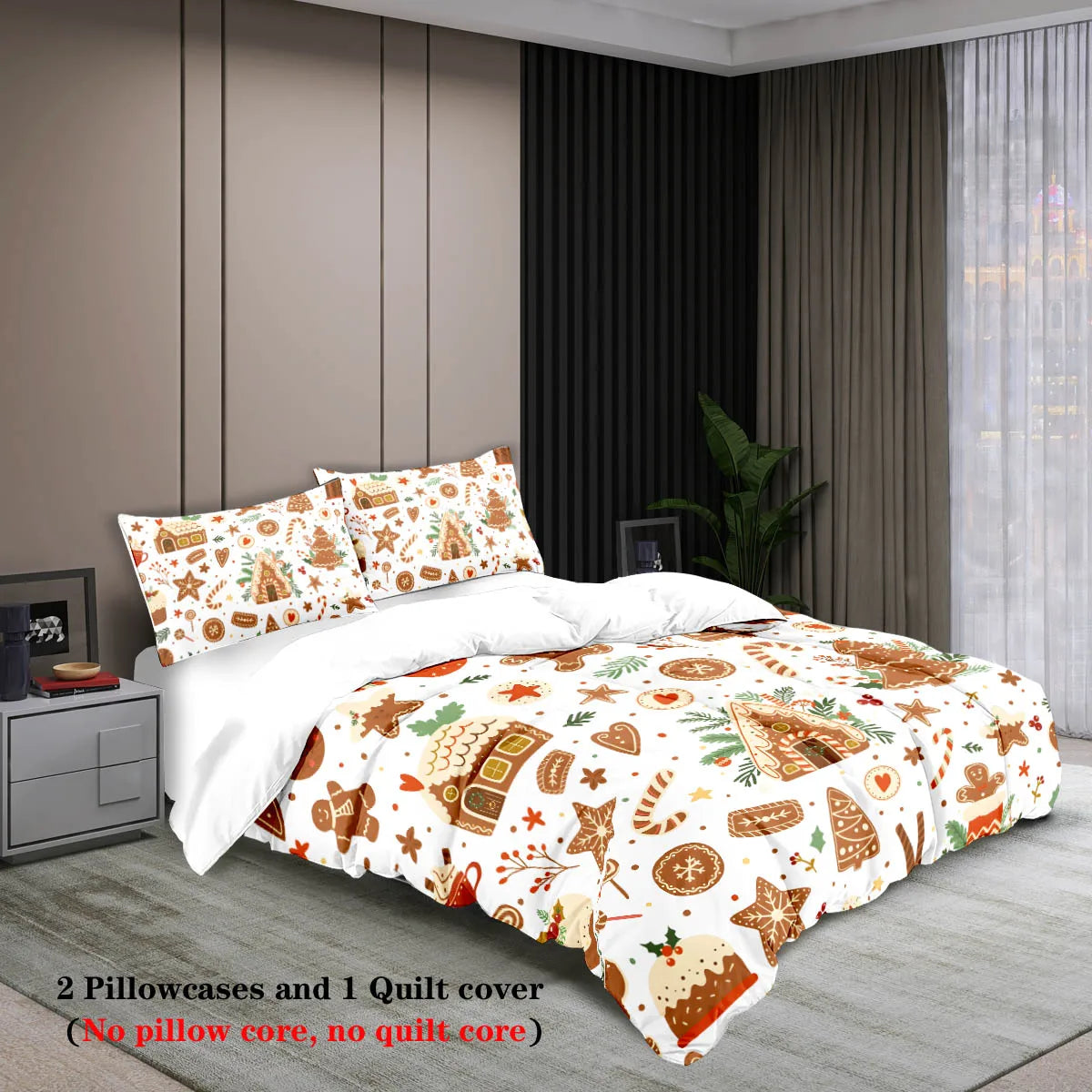 Christmas Cottage Gingerbread Breathable Bedding Set
