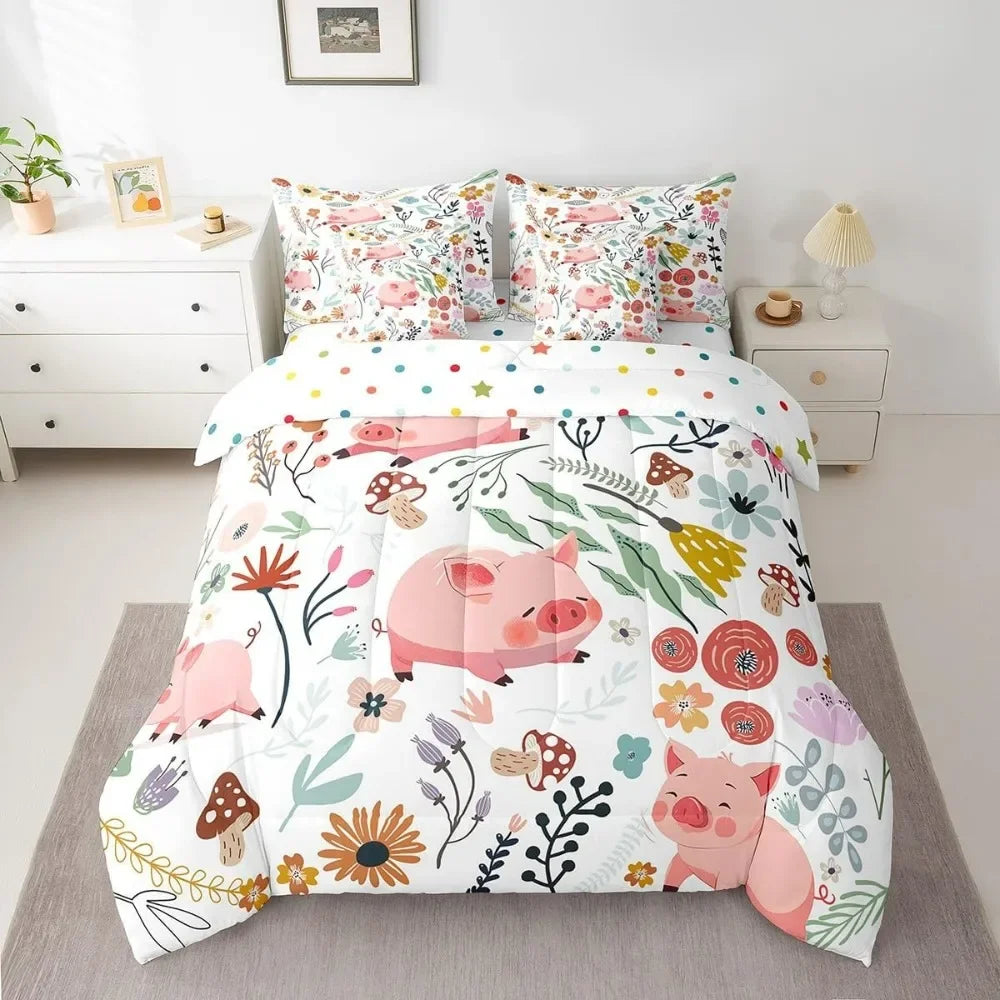 Mushroom Floral Cartoon Animal Bedding Sets