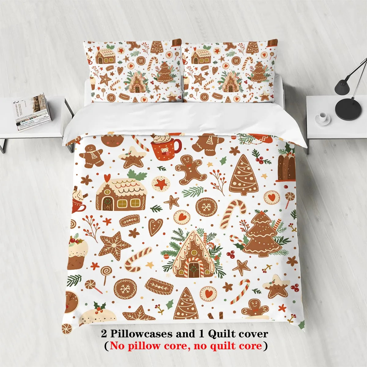 Christmas Cottage Gingerbread Breathable Bedding Set