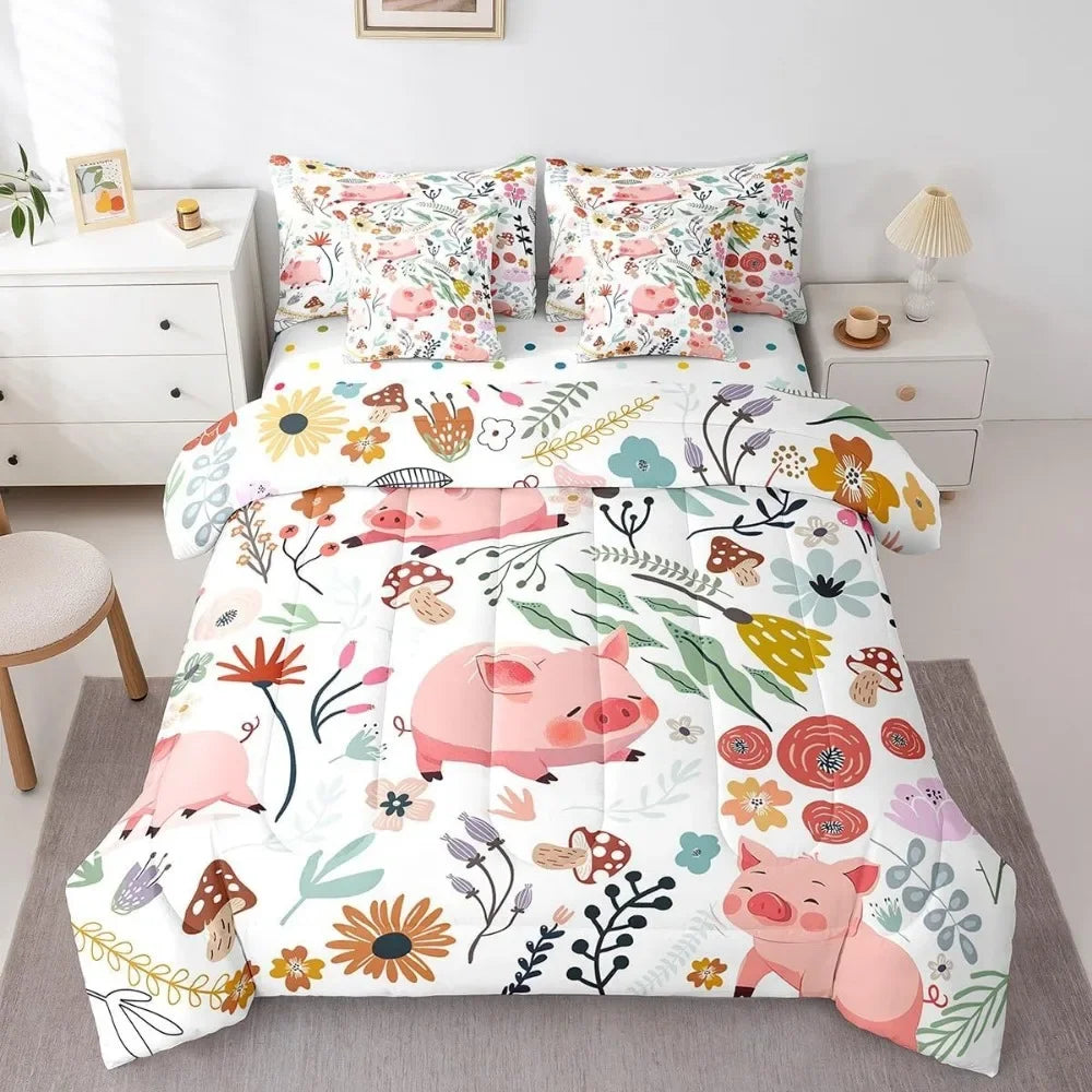 Mushroom Floral Cartoon Animal Bedding Sets